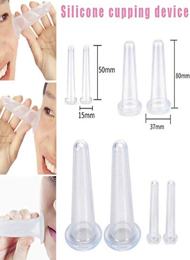 Erioctry 4 Pieces Silicone Facial Cupping Set Clear Eye and Face Vacuum Massage Cups Kit for Lifting Massage Face Eye Anti Ageing Tool (2Large+2 Small) - Image 3
